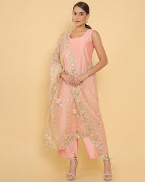 embellished organza dupatta