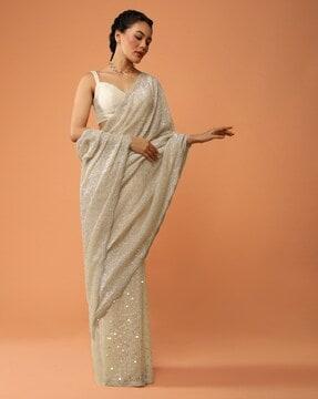 embellished organza half-and-half saree