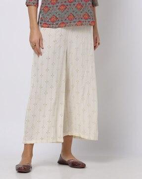 embellished palazzos with semi-elasticated waist