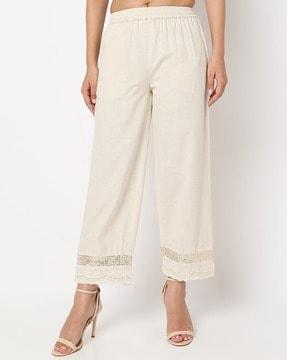 embellished pants with elasticated waistband