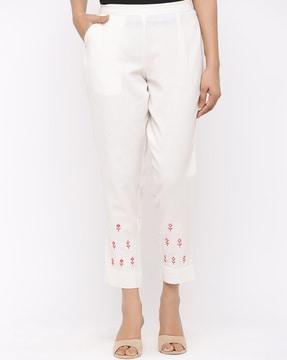 embellished pants with insert pockets