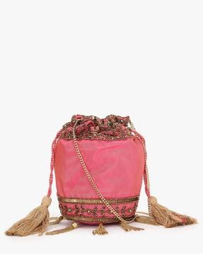 embellished potli bag with chain strap