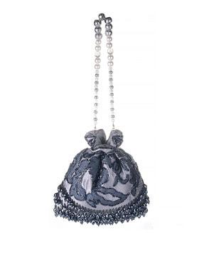 embellished potli bag with detachable pearl chain