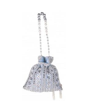 embellished potli bag with detachable pearl chain