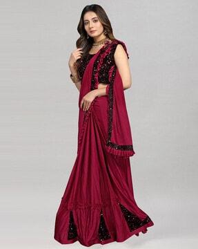 embellished pre-stitched saree