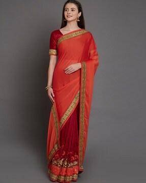 embellished printed saree