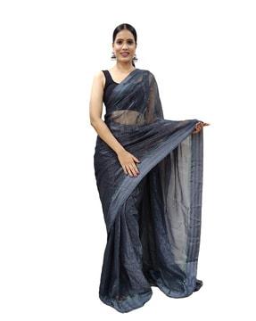 embellished pure silk saree with border