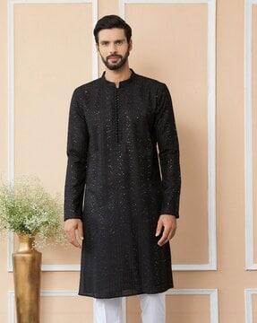 embellished regular fit kurta