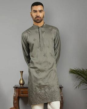 embellished regular fit long kurta