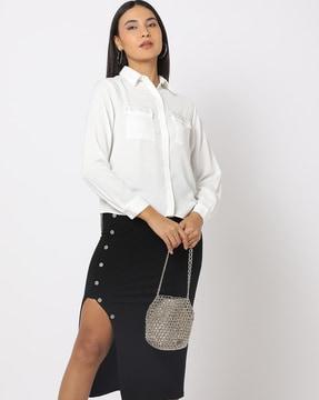 embellished regular fit shirt