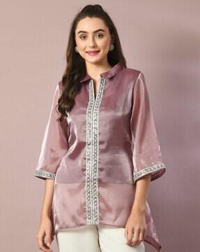 embellished regular fit tunic