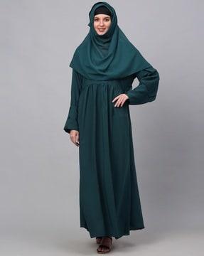 embellished round-neck burqa with scarf