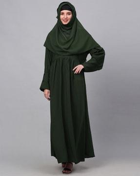 embellished round-neck burqa with scarf