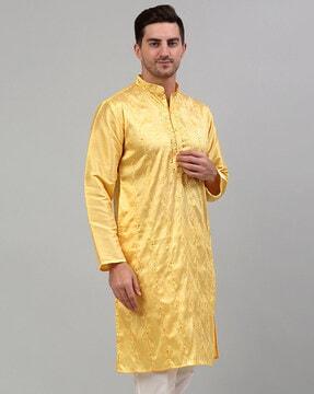 embellished round-neck long kurta