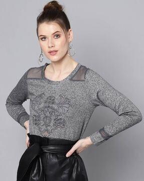 embellished round neck sweatshirt