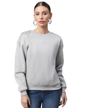 embellished round-neck sweatshirt