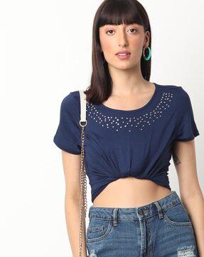 embellished round-neck t-shirt