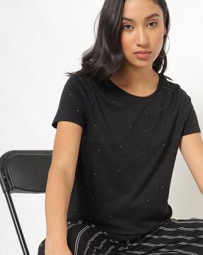 embellished round-neck t-shirt