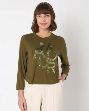 embellished round-neck t-shirt