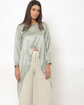 embellished round-neck tunic