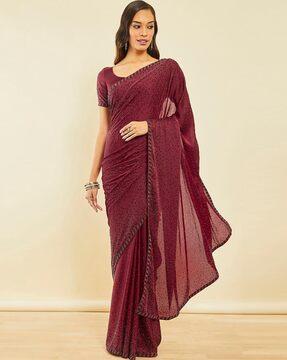 embellished saree with beads