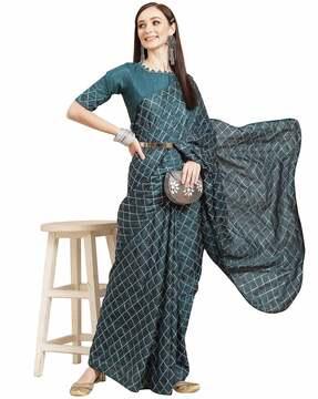 embellished saree with belt