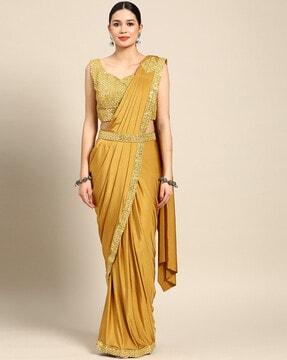 embellished saree with blouse piece