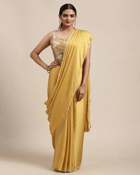 embellished saree with blouse piece