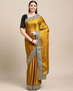 embellished saree with blouse piece