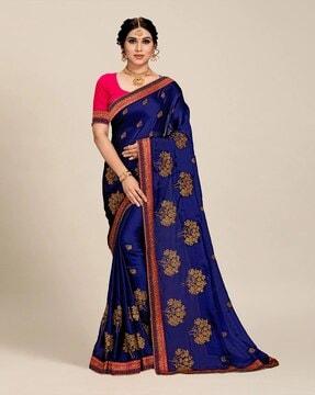 embellished saree with blouse piece