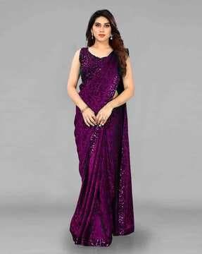 embellished saree with border