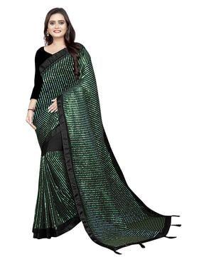 embellished saree with tassels