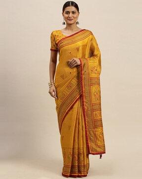 embellished saree with tassels