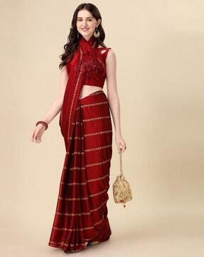 embellished saree with tassels