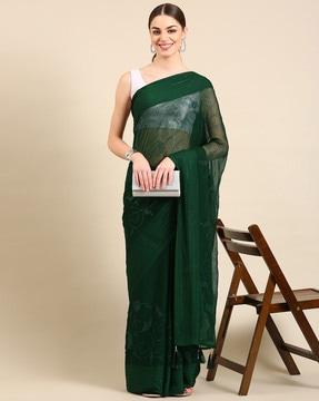 embellished saree with tassels