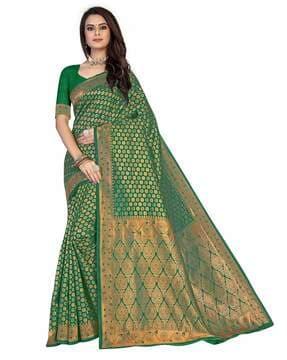 embellished saree with zari border