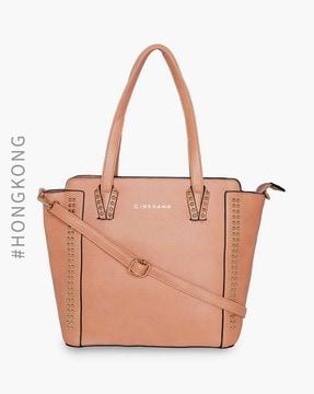 embellished satchel bag with detachable strap