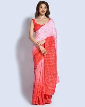 embellished satin saree