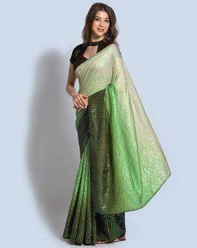 embellished satin saree