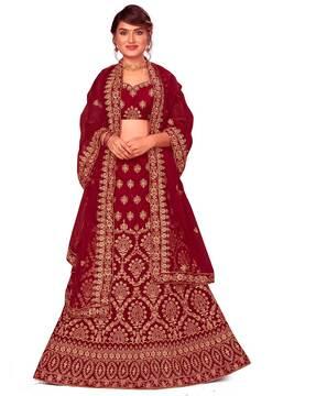 embellished semi-stitched lehenga choli set with dupatta