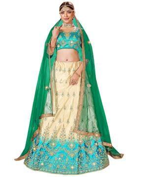 embellished semi-stitched lehenga choli set with dupatta