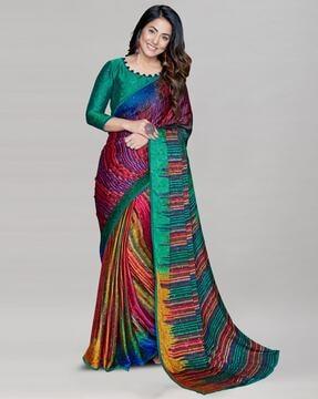 embellished silk crepe saree