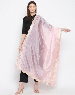 embellished silk dupatta