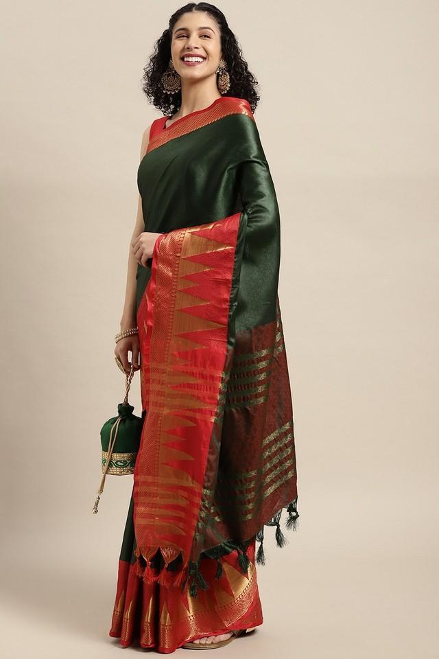 embellished silk festive wear womens saree