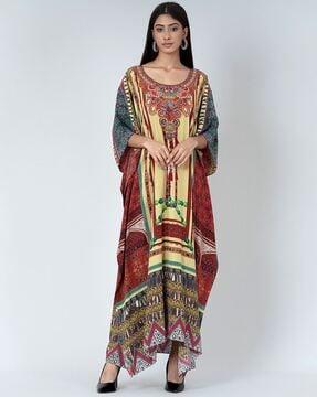 embellished silk kaftan