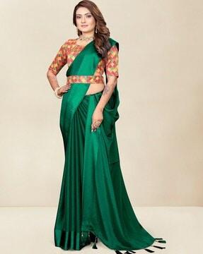 embellished silk saree with belt