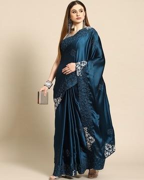 embellished silk saree