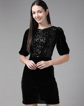 embellished skater dress