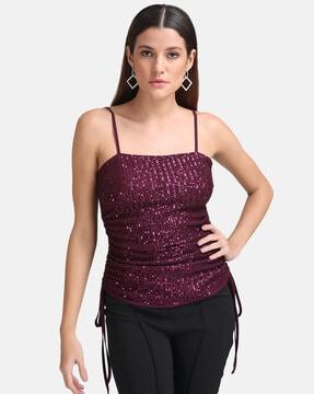 embellished sleeveless top