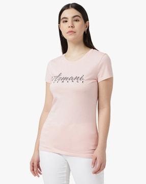 embellished slim fit round-neck t-shirt